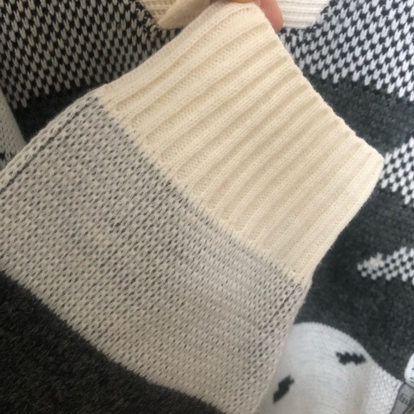 Vintage Shawl Collar Wool Blend Loose Fit Sweater Geometric Pattern Medium - Picture 8 of 11